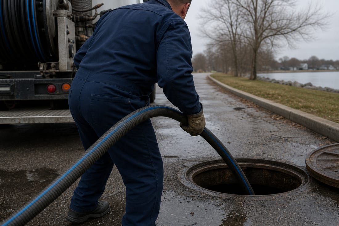 Exemple : curage d'un regard de canalisation